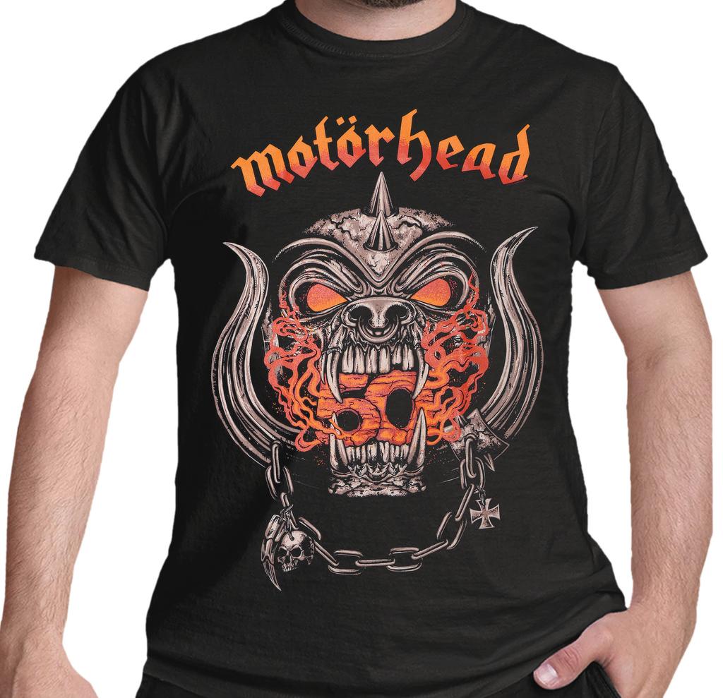 Maglietta Ufficiale Motorhead 50 Anni Warpig Gradiente Rosso Nuova Nera S M L XL XXL