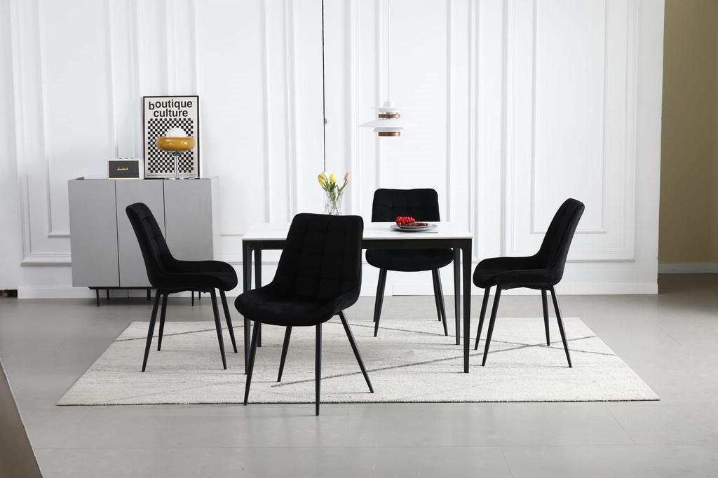 BERA Chair - Black Velvet / Black Legs X 2