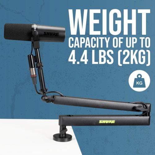 Shure by Gator Desktop Microphone Arm Stand, SH-BROADCAST2, with a Maximum Arm Length of 83.8cm and a 360-degree Rotating Base, for Audio Recording, V