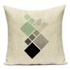 Decorative Throw Pillows Case Simply Green Geometric Polyester Sofa Cushion Cover For Living Room Home Decoration