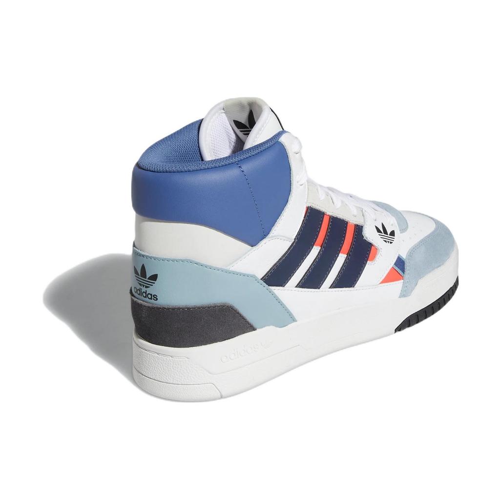 Adidas Originals Drop Step Fabric Synthetic Leather Slip Resistant Durable High Top Skate Shoes Unisex Skate Shoes White Blue GV9448