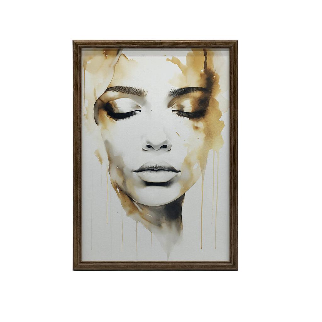 Mysterious Beauty Mysterious Beauty, 50X70 Cm, Gold Aluminum Frame, 230 Gsm Matte Paper
