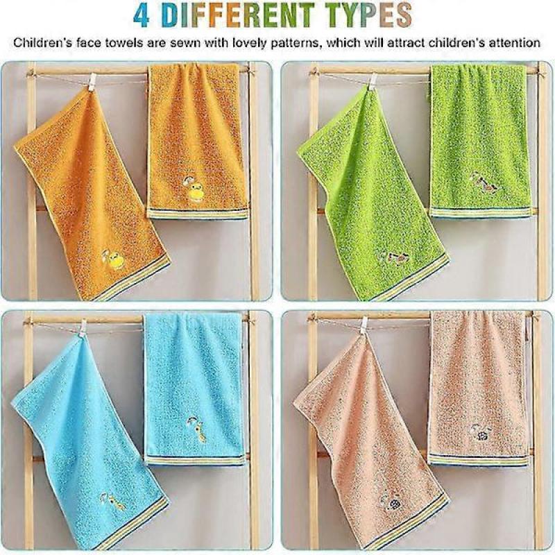 4-Pack Of Children's Towels In 4 Colors  Cotton Towels for Children
