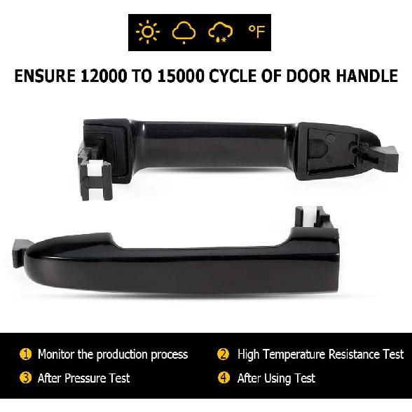 OCPTY Door Handle Exterior Driver Passenger Side Replacement fit 2006-2010 for Hyundai Sonata Outside Door Handle Black