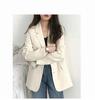 2025 Korean Style Women's Chic Casual Loose Long Sleeve Suit Top for Spring and Autumn