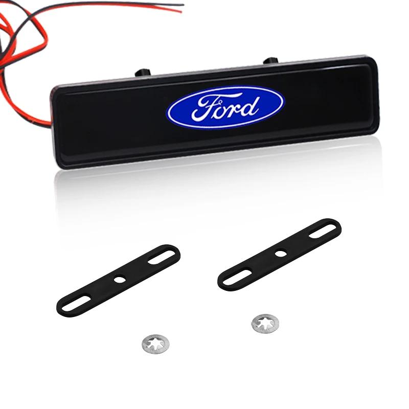 Car LED Front Hood Grille Emblem Badge Decorative Light Styling for Ford Kuga Vertrek Carnival Figo Mondeo Escort Fusion Evos