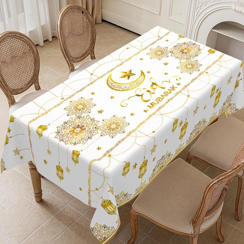 Eid Mubarak Tablecloths Ramadan Decoration for Home 2026 Islamic Muslim Party Supplies Ramadan Kareem Mubarak Eid Al Adha Gifts