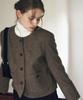 DRAWFIT WOMEN Dusk Wool Button Short Jacket [Coal Black]