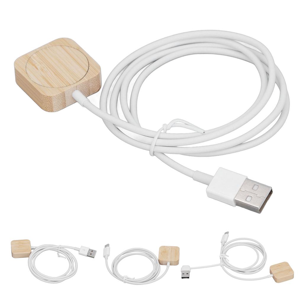 Watch Wireless Charger Portable Bamboo Magnetic Smart Watch Charging Cable for IOS Watch S9 8 7 6 5 