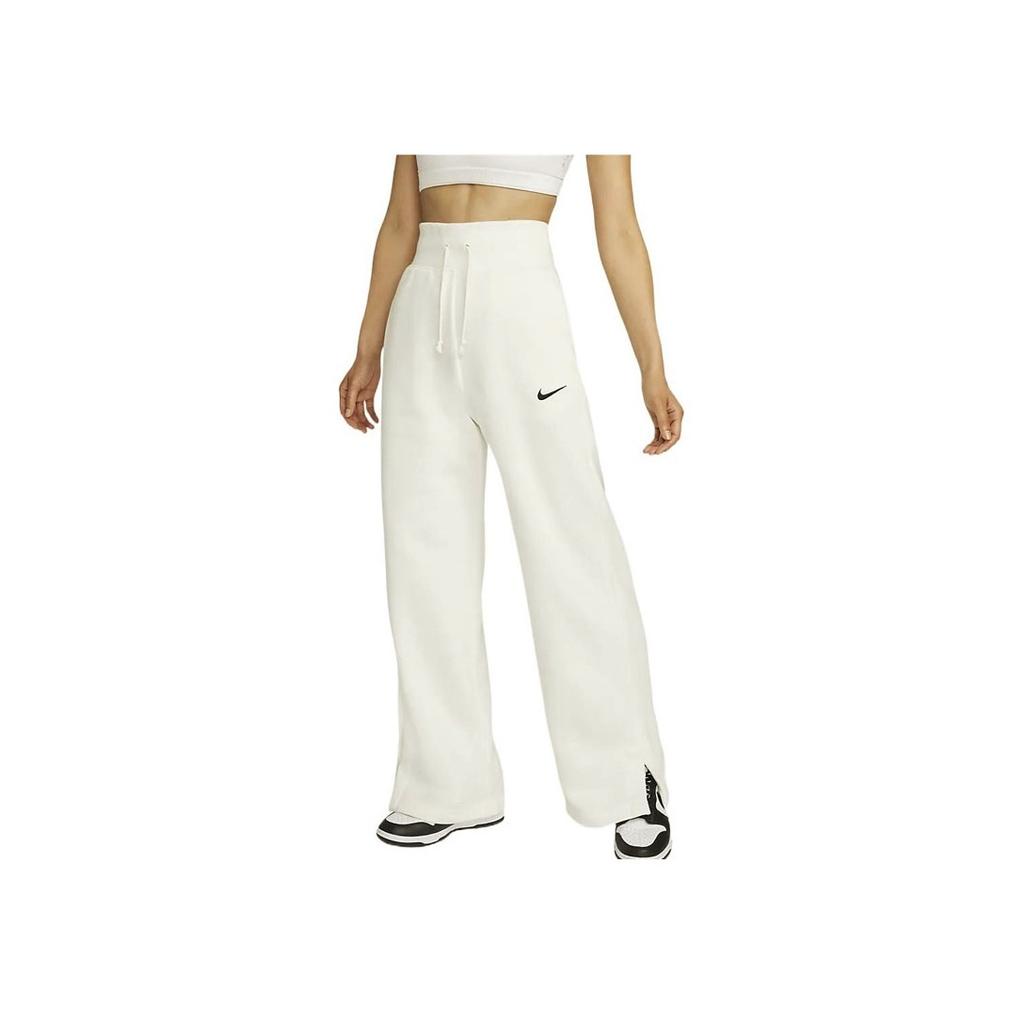 Nike Solid Color Logo Straight-Leg Casual Sport Pants Women Bottoms White DQ5616-133