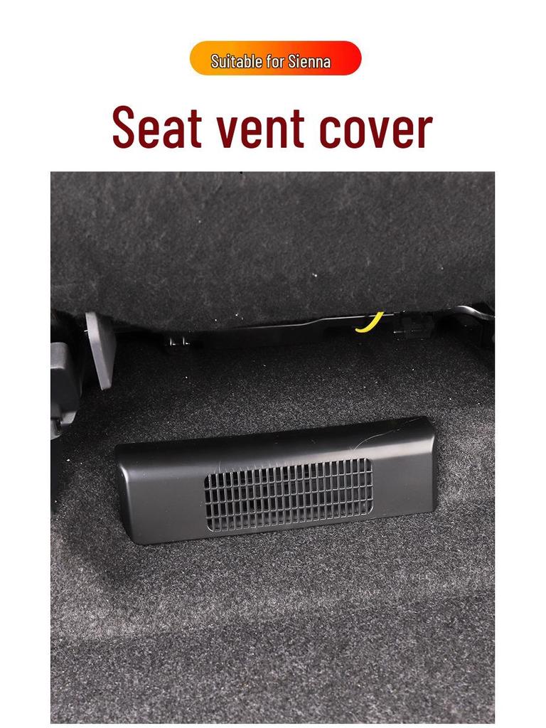 Pasuje na 22 modelů Sienna: Kryt pro ochranu proti prachu a poškrábání pro podsedlový vzduchový výdech.