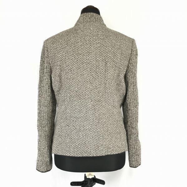 Leilian/Angora & Wool Zip-Up Jacket/Blouson/Women’s S/7/Brown/Herringbone/Made In Japan(USED)