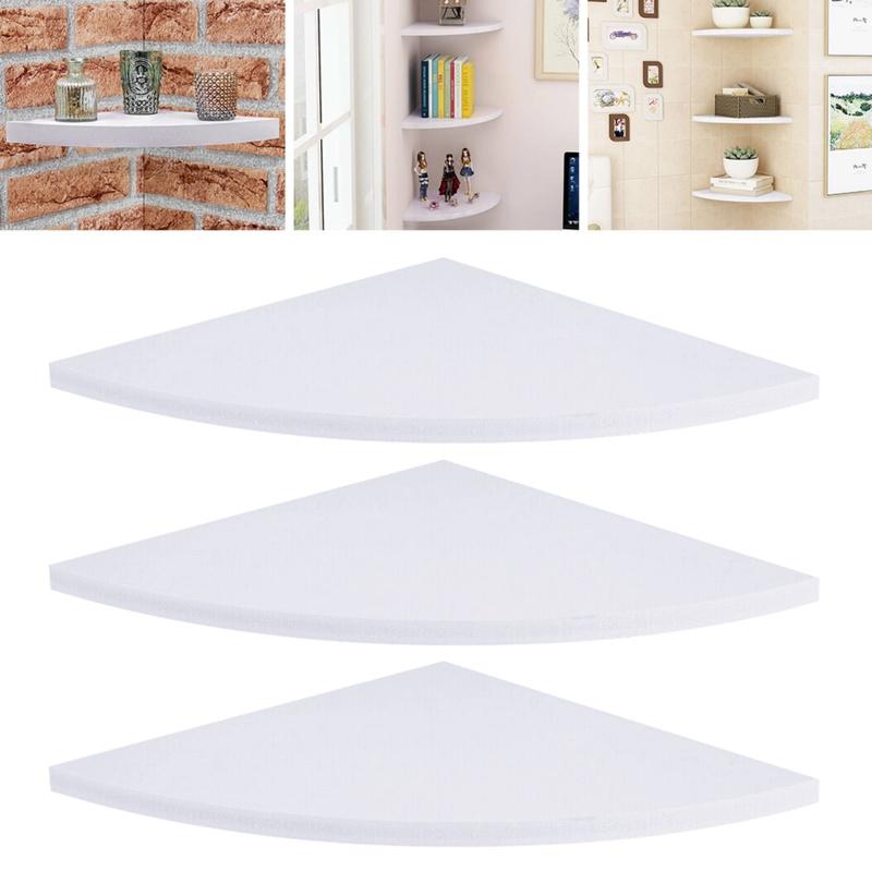 Prateleira de Parede Triangular Elegante e Funcional para Sala de Estar Feita de Aglomerado de Partículas