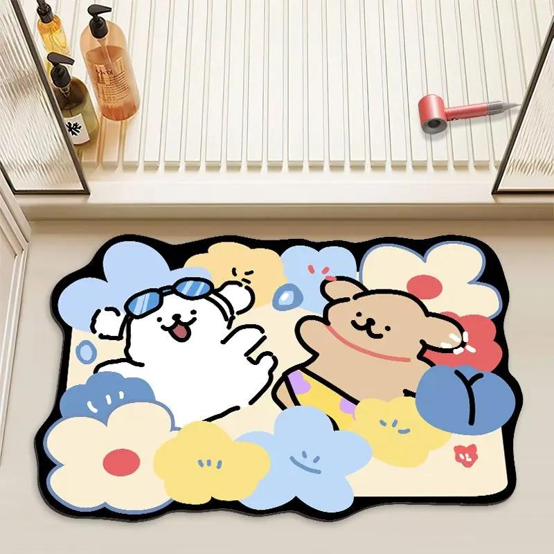 Bathroom Floor Mat Soft Diatom Mud Water Absorption Quick Drying Toilet Door Non-slip Foot Mat Toilet Floor Mat