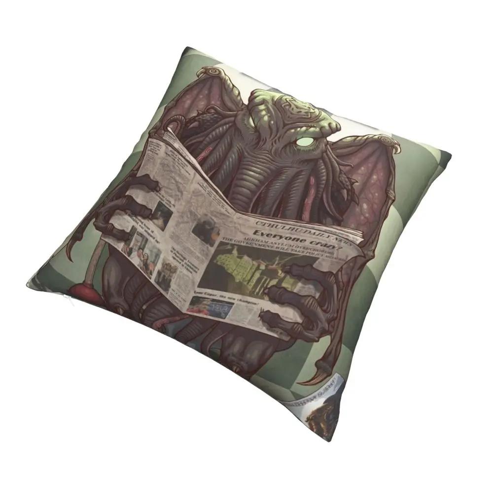 Lustiger Cthulhu Kack Kissenbezug Bedruckter Polyester Kissenbezug Dekoration Lovecraft Kissenbezug Bezug Sitz Quadratisch