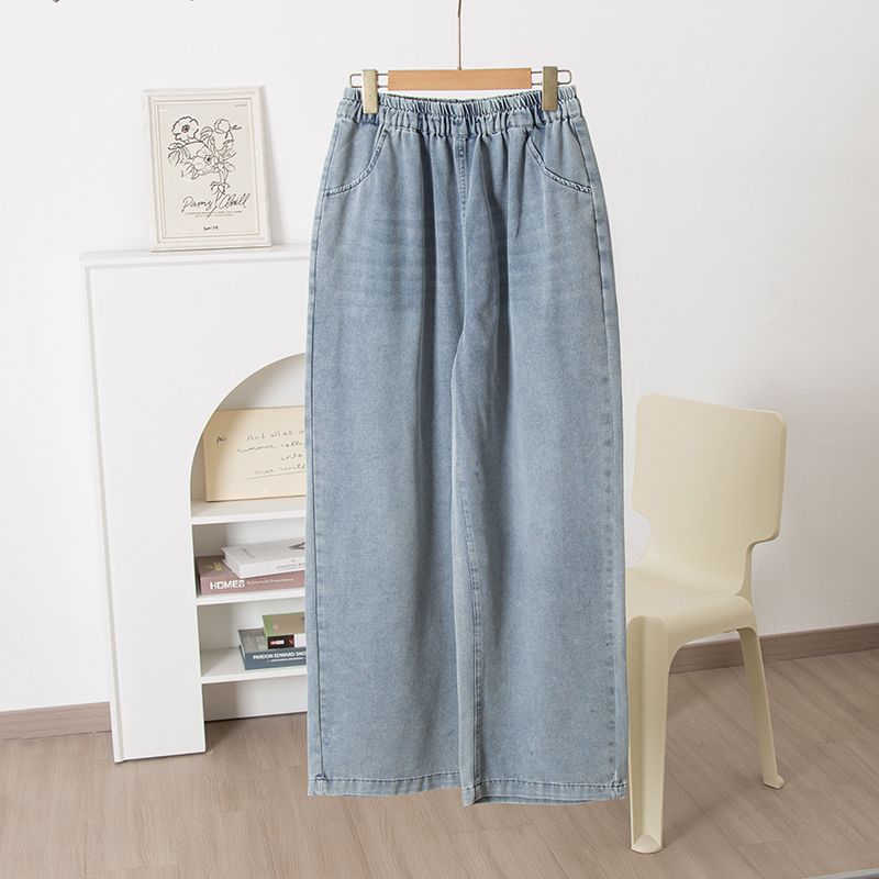 

Хорошее качество изготовления и стиль! Однотонные эластичные брюки-баллоны с высокой посадкой из твила, денима и хлопка, прямые брюки-мачете, женские брюки-бананы Cowboy Blue M