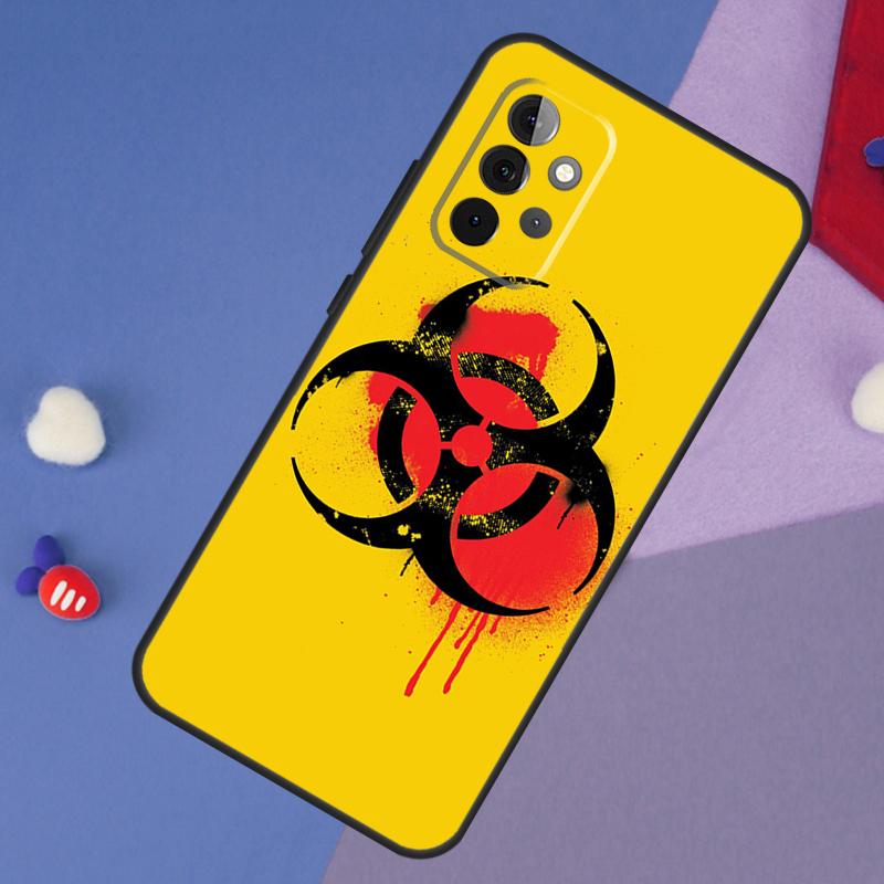 Biohazard Symbol Logo Case For Samsung Galaxy A52 A53 A33 A13 A34 A54 A14 A35 A55 A15 A56 A36 A26 A16 A06 A22 A32