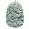 [Stone Street] Uitstekende kleur, echt jadeïet, opstijgende draak gesneden hanger, katoenen koord ketting, draak die door de vier zeeën vliegt,