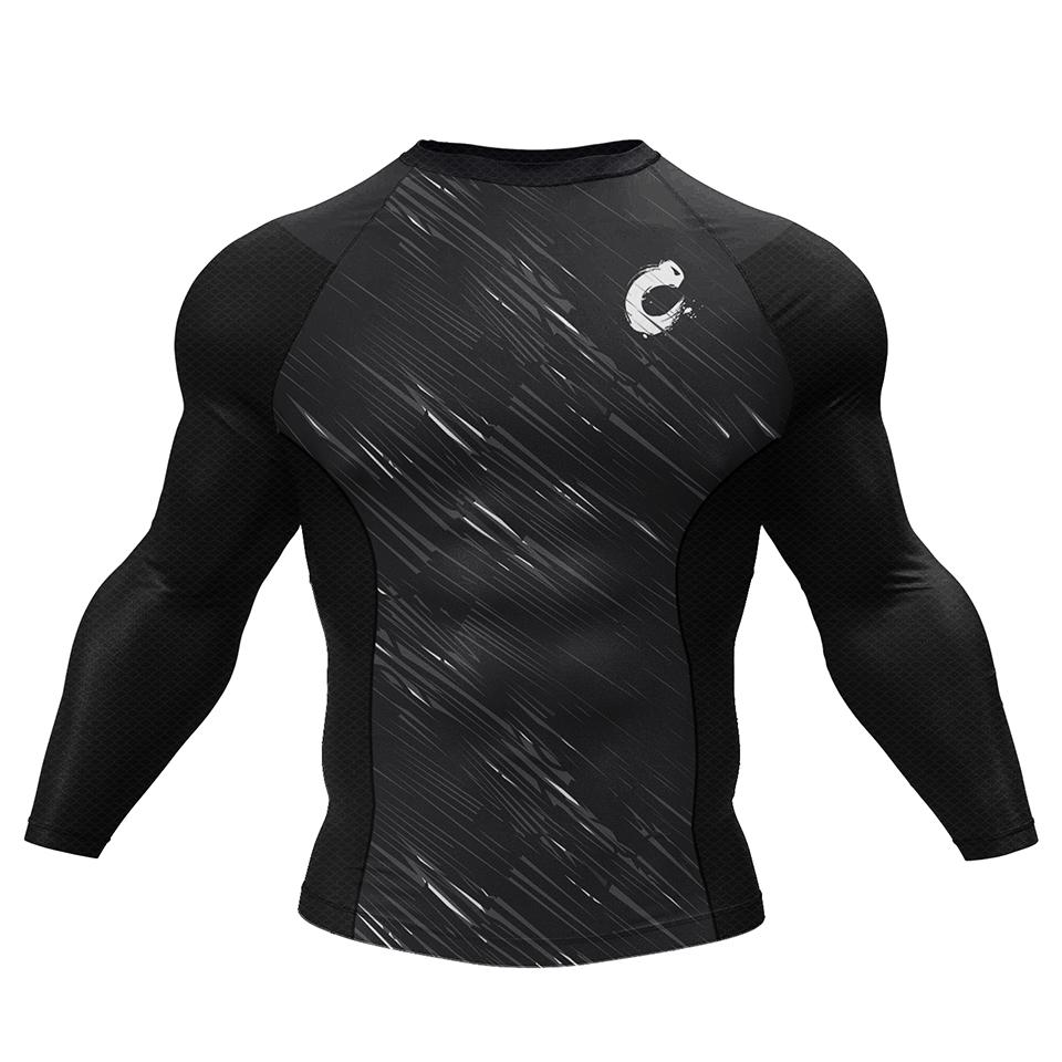 Bjj Rash Guards Mens Jiu Jitsu MMA T-shirt Rashguard No Gi Long Sleeve Men Boxing Running Training T-shirts Strech Sport Tees
