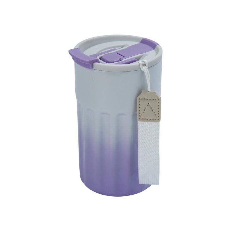 Stainless Steel Insulated Flask Car Drinking Cup for Travel Office 6 Color Ergonomic Handle Water Drinkware