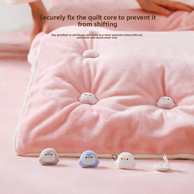 Needle-free Quilt Holder with Fleece Buckles, Quilt Cover and Quilt Cover, Cotton Quilt, Wrinkle-free Bed Sheet Holder