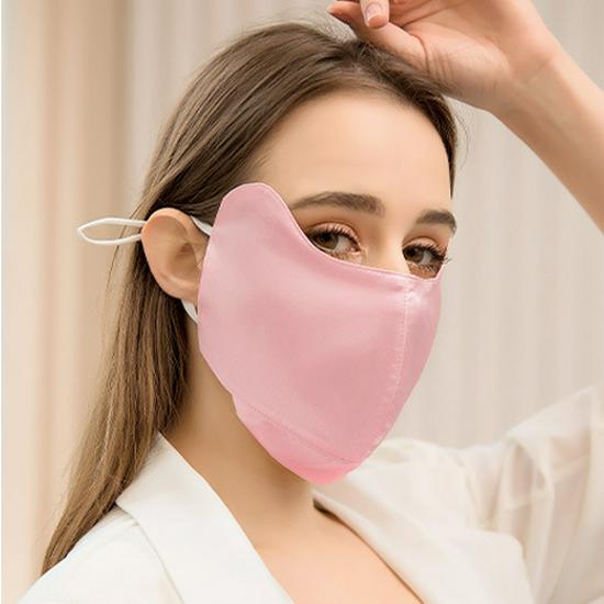 Women's 100% Mulberry Silk Sun Mask - Breathable, Anti-UV, Double Layer, Full Face Coverage for Summer Cycling.