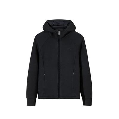 Comfortable Casual Simple Zip-Up Hooded Slim Jacket Women Jackets Basic-Black 162517727-3