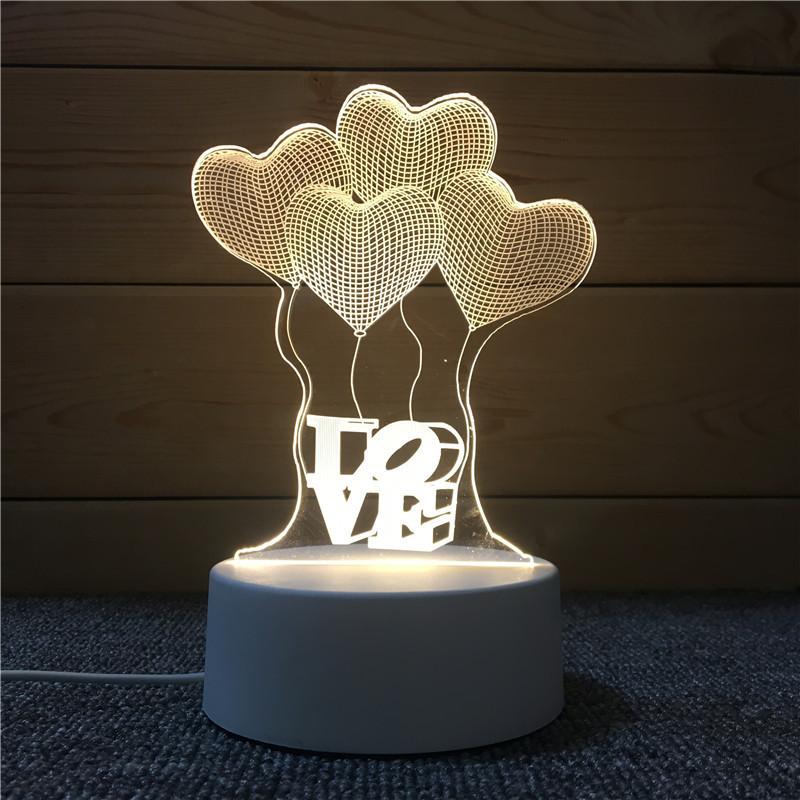 3d Nightlight Vision Bedroom Creative Desk Lamp Diy Holiday Gift Usb Direct Plug