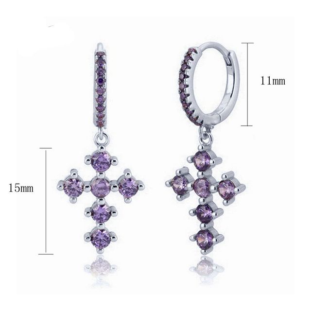 

Срібні сережки-кільця з фіолетовим кристалом 925 проби для жінок, вишукані сережки для пірсингу, різні стилі, ювелірні вироби. дубильна кора
