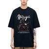 Men Gothic Letter Printed Locomotive T-Shirt Hip Hop Streetwear Punk Summer Vintage Washed Oversized T Shirts Tops Men Clothing