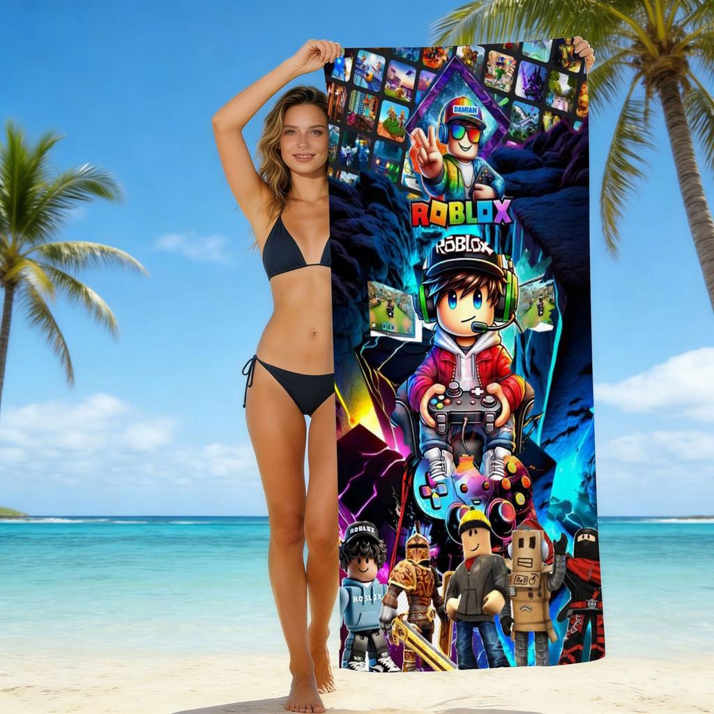 Roblox Roblox Game Beach Towel European And American Microfiber Bath Towel Beach Children Adult Towel