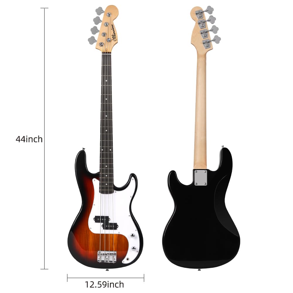 Elektrická baskytara Bullfighter s příslušenstvím 4strunná baskytara Elektrická baskytara Začátečník Úvodní představení Rockový nástroj Baskytara, (FD-Západ slunce)