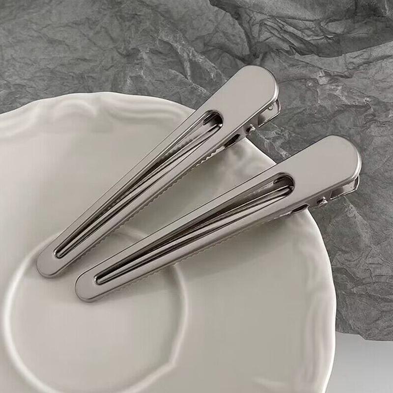 20 Pièces Pinces à Cheveux Fille Y2K Pince Bec de Canard en Métal Argenté Pinces à Cheveux pour Femmes Frange Latérale Dames Barrettes Accessoires pour Cheveux