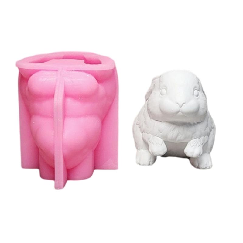 

Handmade Silicone Mould 3D Rabbits Molds Ornament Molds Lovely Animal Molds Casting Molds for Home Table Decorations 1