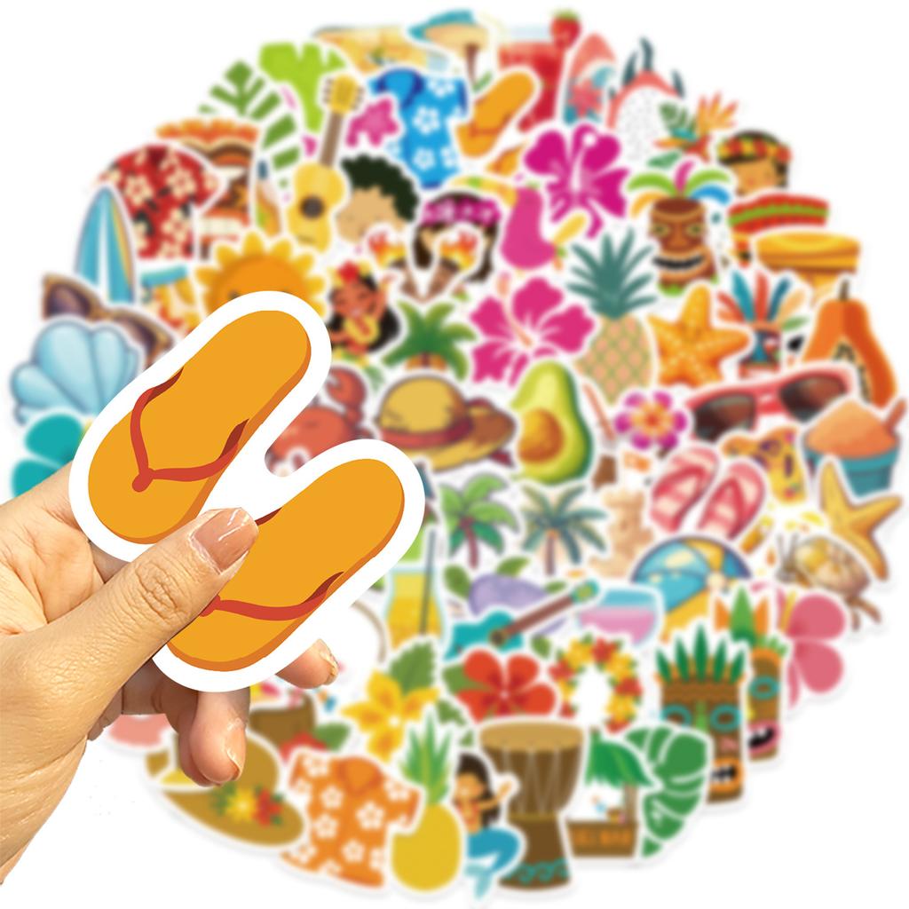 100 Summer Beach Style Graffiti Stickers Decorate Notebook Suitcase DIY Waterproof