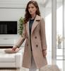 European Women's Slim Fit Wool Coat - Single-Breasted Belted Design, Perfect for Commuting.