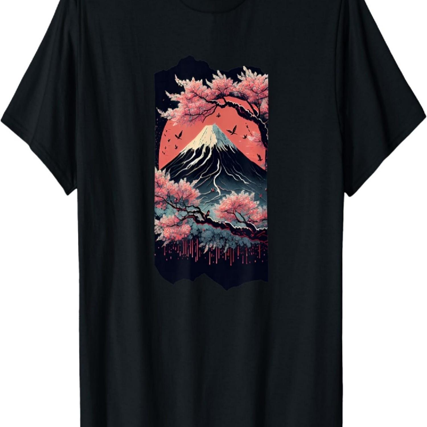 Mount Fuji Cherry Blossoms Japan T-Shirt(2) S