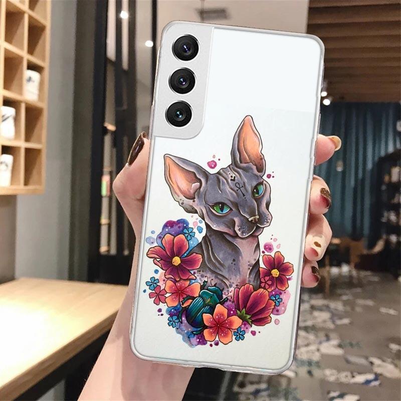 

Lavaza Sphynx Sphinx Cat Soft Phone Case For Samsung Galaxy S24 S23 S22 S25 Ultra S21 Plus S20 FE S10 + S25 Edge Pattern Capa Ga Samsung S10