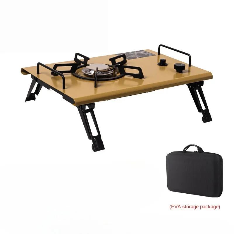 Кемпинговая газовая плита IGT, горелка, мощный огонь, нагревательная печь, портативная, наружная, 4000 Вт, мощная, из нержавеющей стали, походная настольная печь жёлтый