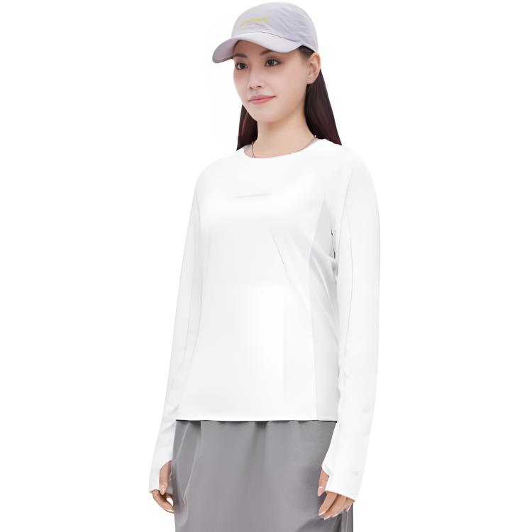 Li Ning Outdoor CF Letter Round Neck Versatile Long Sleeve T-Shirt Women Tops ATLW158-1