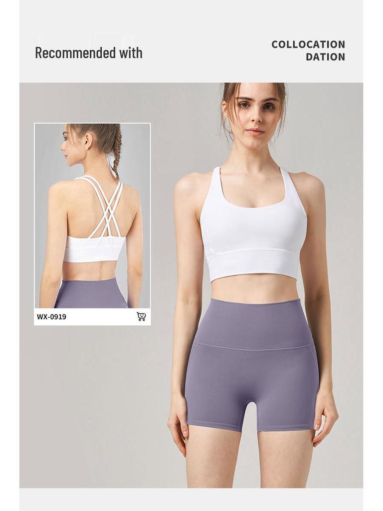 Damen High Waist Nahtlose Po-Lift Yoga Shorts - Schnelltrocknend, Dreipunkt für Laufen & Radfahren