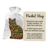 Garden Cat Pocket Hug 2D Cute Cat-Shaped Figurine with Inspirational Positive Card Pocket-Sized Comfort Keepsake for Friends Family