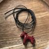 Enamel Coated Horse Charm Necklace Corrosion Resistant Copper Adjustable Neckchain Wear For Everyday Fashion Accent