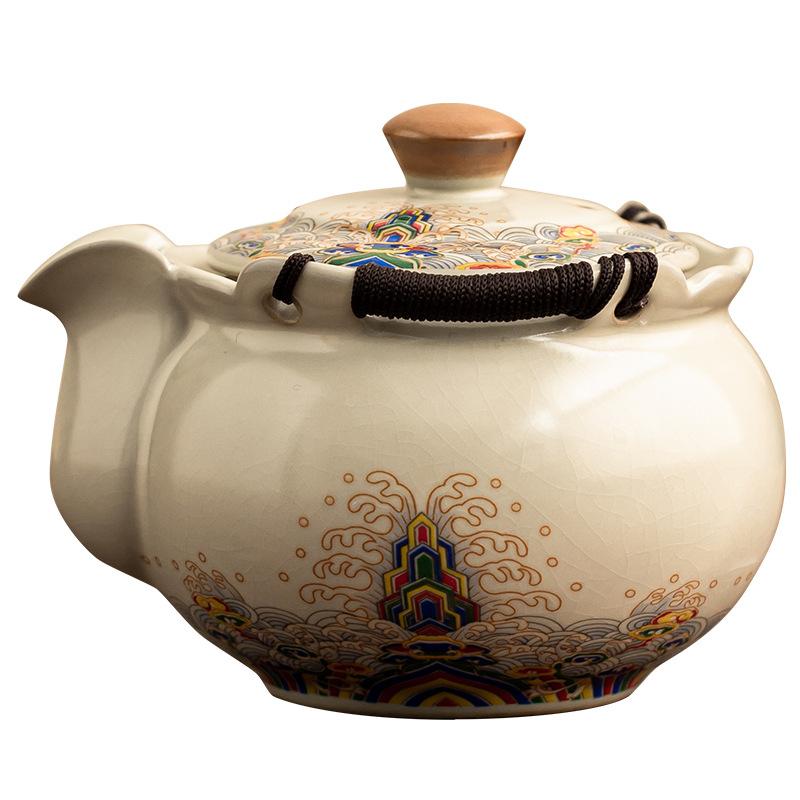 

Морская вода Цзянъя Печь Жу Керамический Заварочный Чайник Бытовой Высококлассный Чайник с Ручкой Одиночный Чайник Открытая Глазурь Можно Выращивать Легкая Роскошь Набор для Чая Кунг-фу