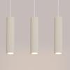 Lampa Wisząca Nowoczesna Beżowa Listwa Trzy Karbowane Tuby Do Kuchni Nad Wyspę 3Xgu10 10W Karbon Sollux Lighting