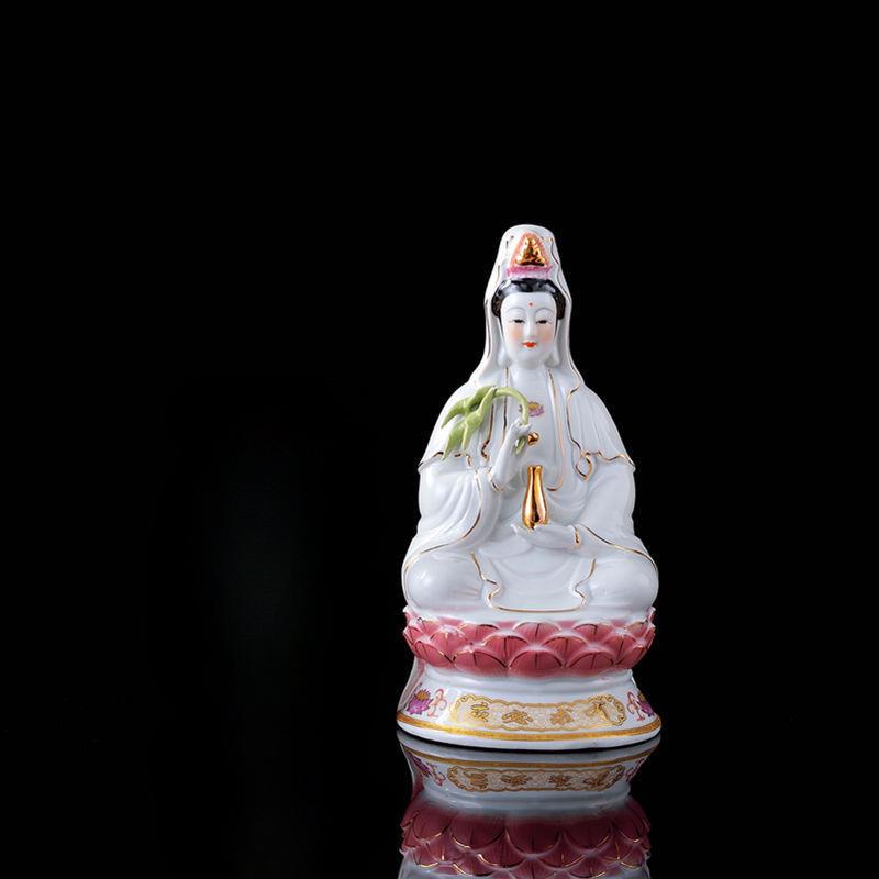 

Керамічна статуетка-прикраса Бодхісаттва Гуаньінь на лотосі