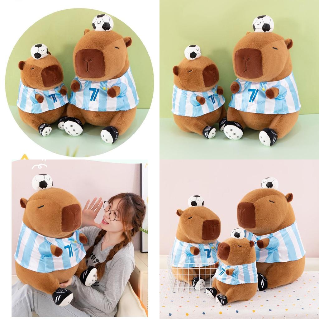Capybara Plüschtier mit Fußball-Design für Kindergeschenk und Sportveranstaltungen