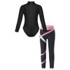 Mädchen-Gymnastik-Outfits, Kinder-Tanz-Ballett-Trikot und Stretch-Leggings-Set, athletischer Biketard