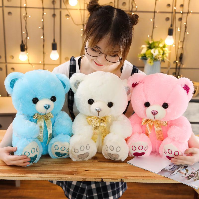 Pink Girly Heart Bear Plush Toy - Soft, Cute Teddy Bear Rag Doll Gift for Girls' Birthdays