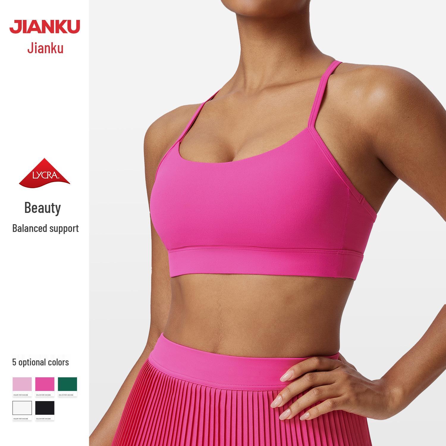 

Women s Shockproof High-Intensity Running Yoga Bra with Thin Straps and Beautiful Back Design L